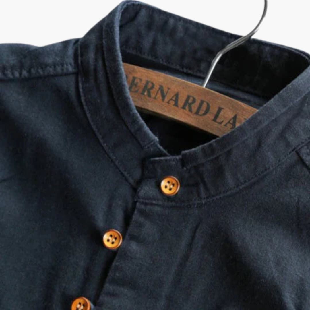 Chemise pour Homme à Col Montant | Manches Longues