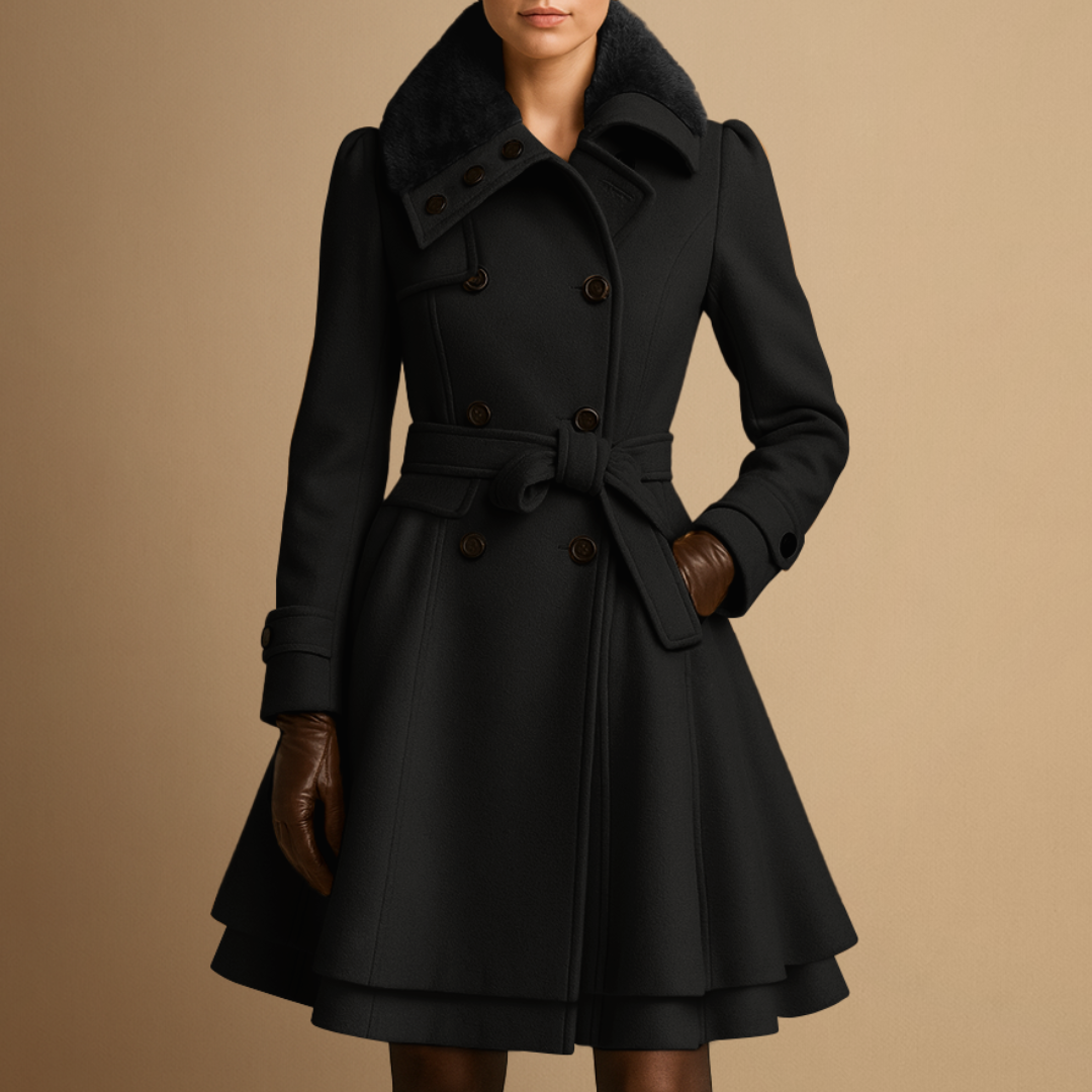 Manteau Femme Col en Fourrure | Ceinturé