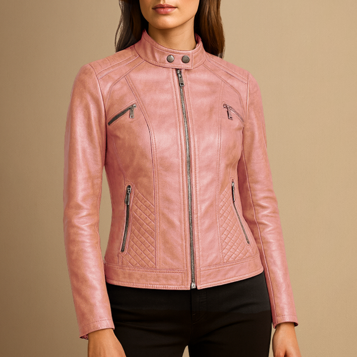 Veste en Cuir Femme | Col Montant