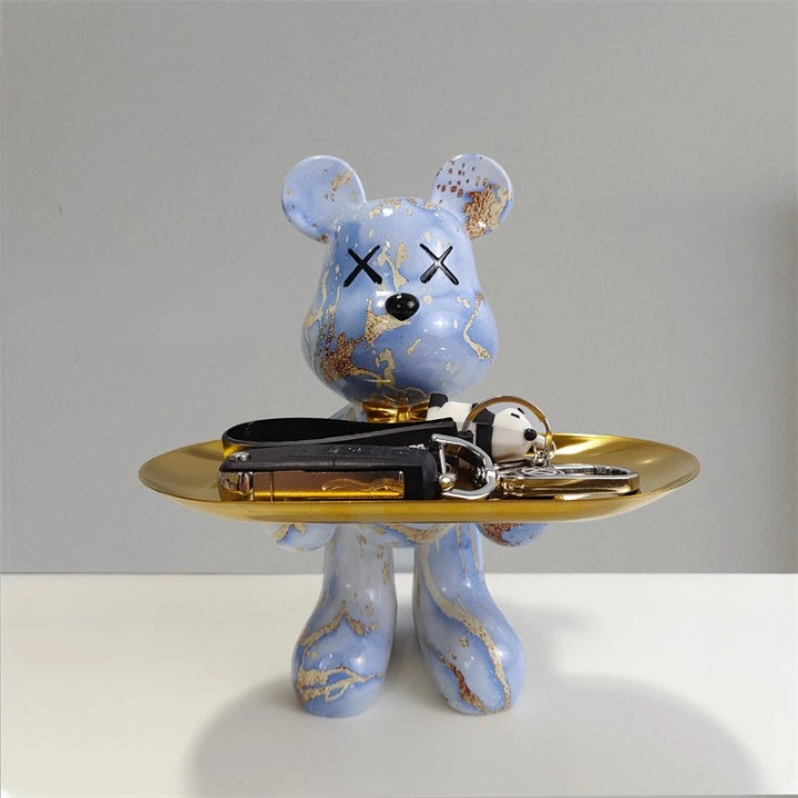 Figurine en forme d'ours avec tiroir caché – Rangement charmant pour clés et petits objets