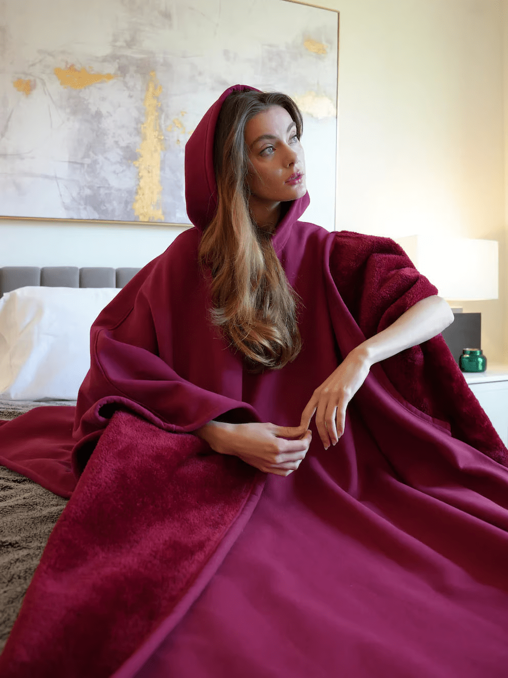 Hoodie Couverture Apaisante Oversize en Tissu Doux