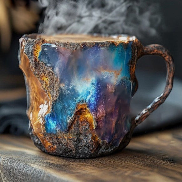 Tasses à café en cristal minéral fait main | Isolantes et compatibles avec le micro-ondes | 350–450 ml