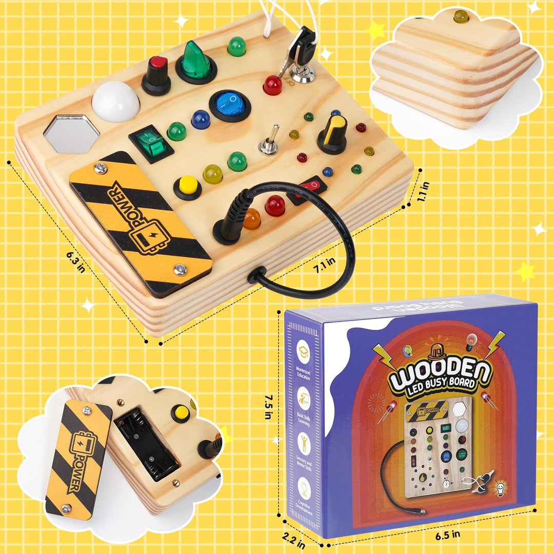 Tableau Montessori pour Tout-Petits avec 27 Lumières LED - Jouet Éducatif pour les 1-6 Ans
