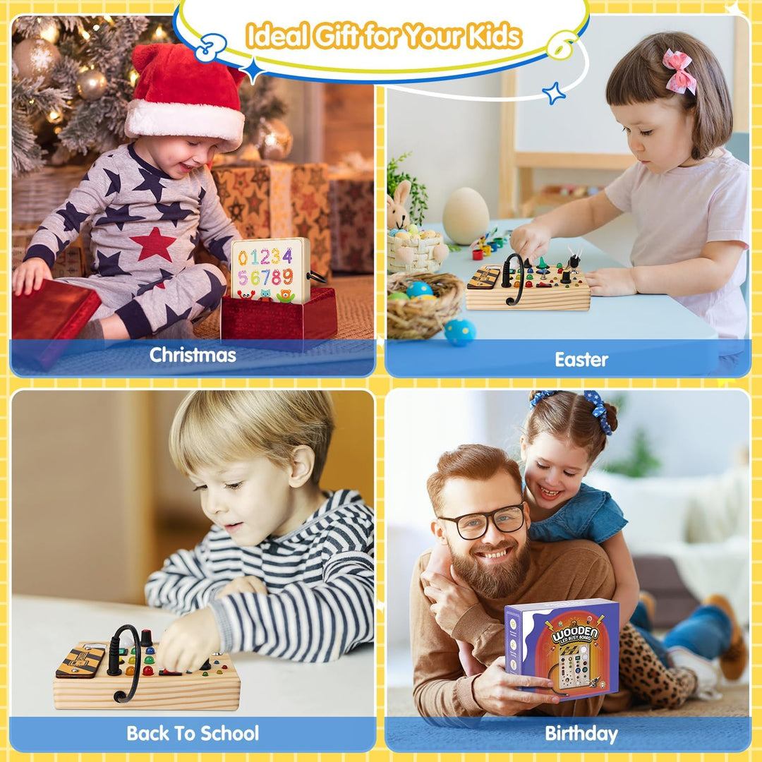 Tableau Montessori pour Tout-Petits avec 27 Lumières LED - Jouet Éducatif pour les 1-6 Ans