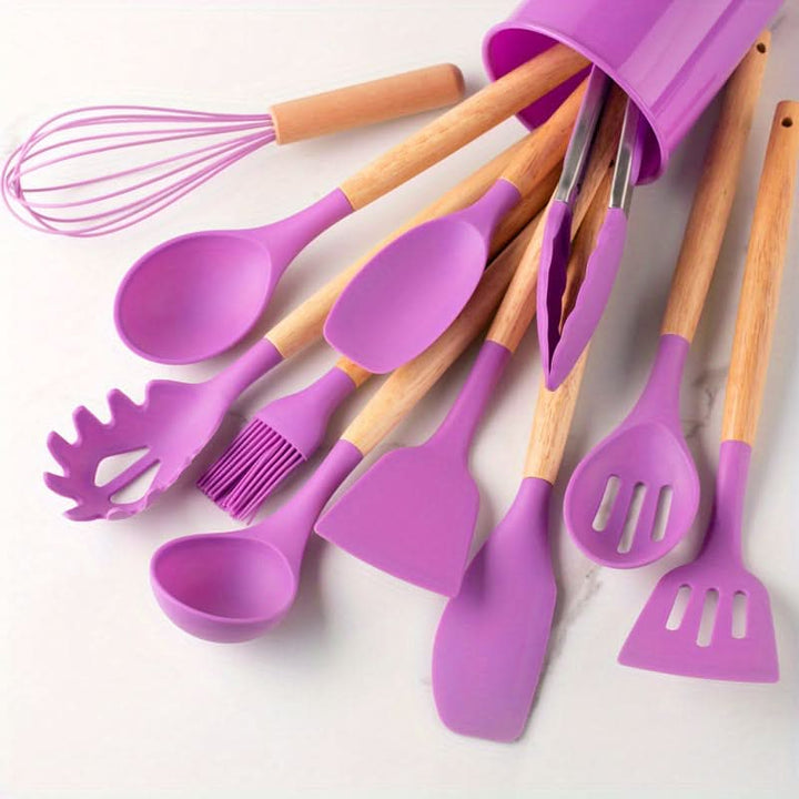 Ensemble de Cuisine en Silicone de 12 Pièces | Résistant à la Chaleur et Lavable au Lave-Vaisselle