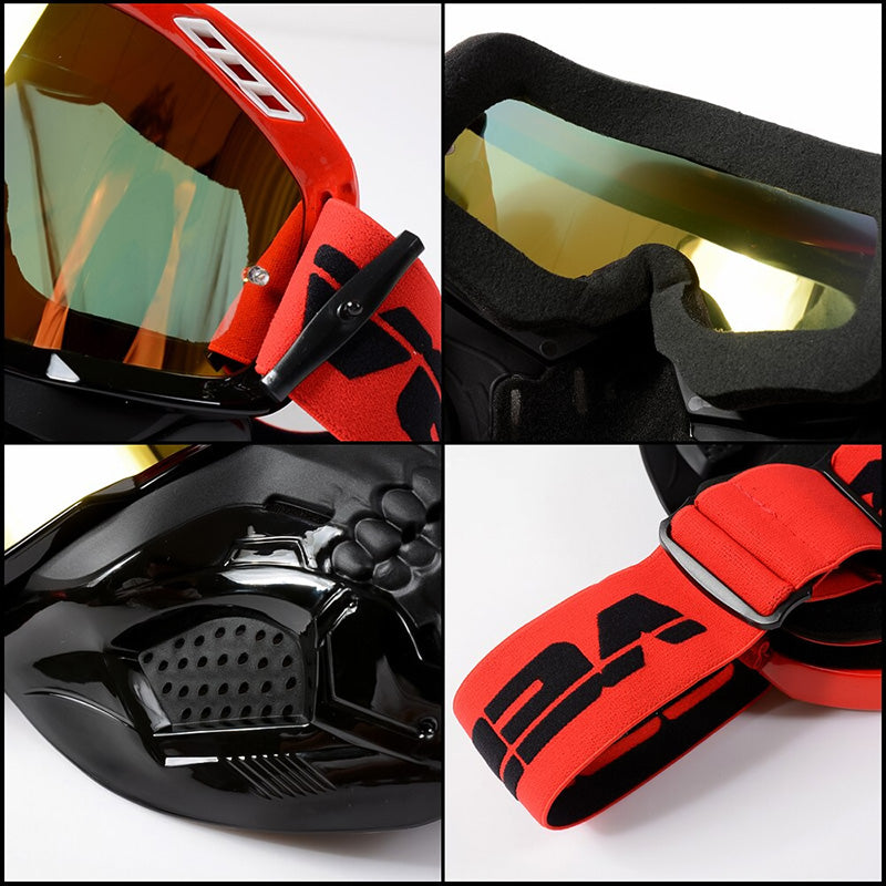 Lunettes de moto avec verres résistants aux impacts