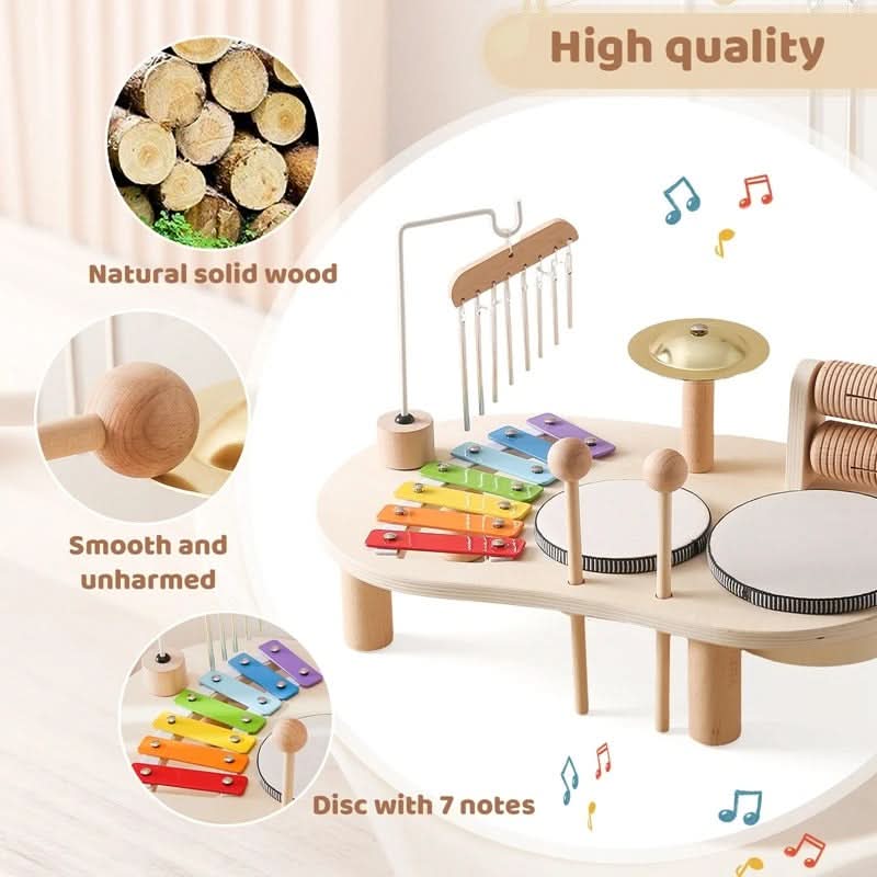 Ensemble de Jouets Musicaux en Bois pour Bébés Créatifs de 12 Mois et Plus