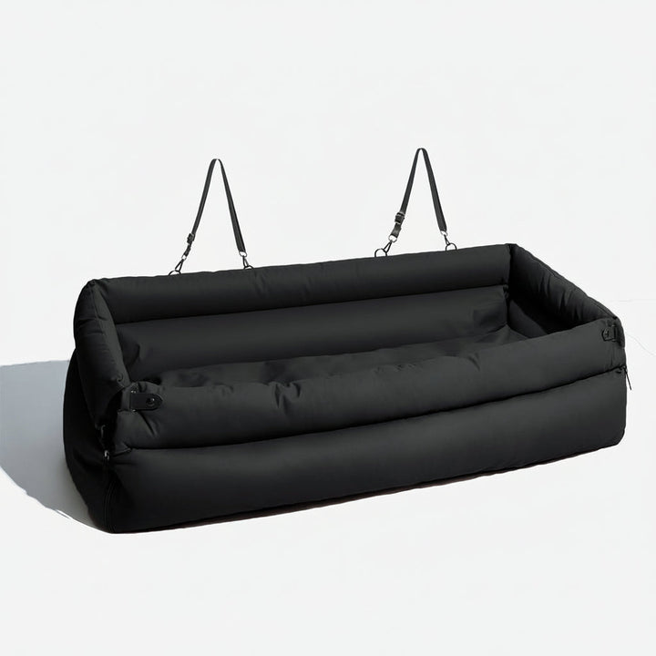 Grand Coussin de Siège de Voiture pour Chien en Cuir Synthétique avec Finition Élégante et Support Antidérapant