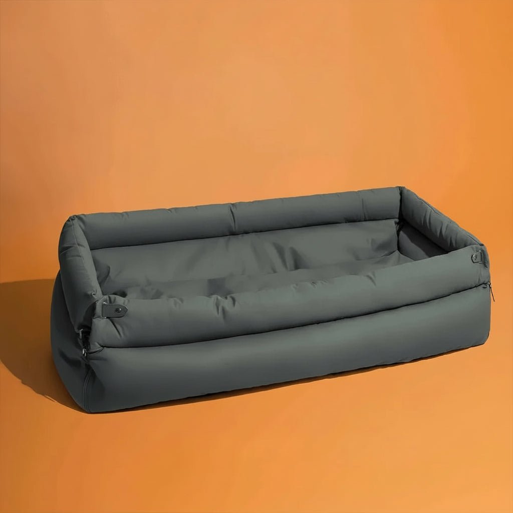 Grand Coussin de Siège de Voiture pour Chien en Cuir Synthétique avec Finition Élégante et Support Antidérapant
