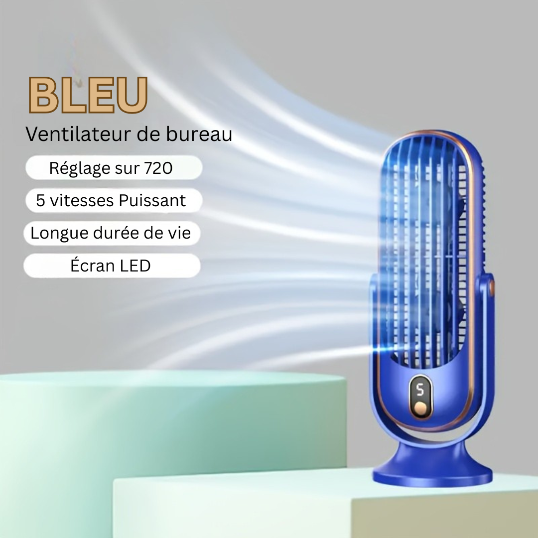 Ventilateur de Refroidissement Premium | Double Moteur, Rotation à 720°, Rechargeable USB & Ultra Silencieux pour un Confort Ultime Partout