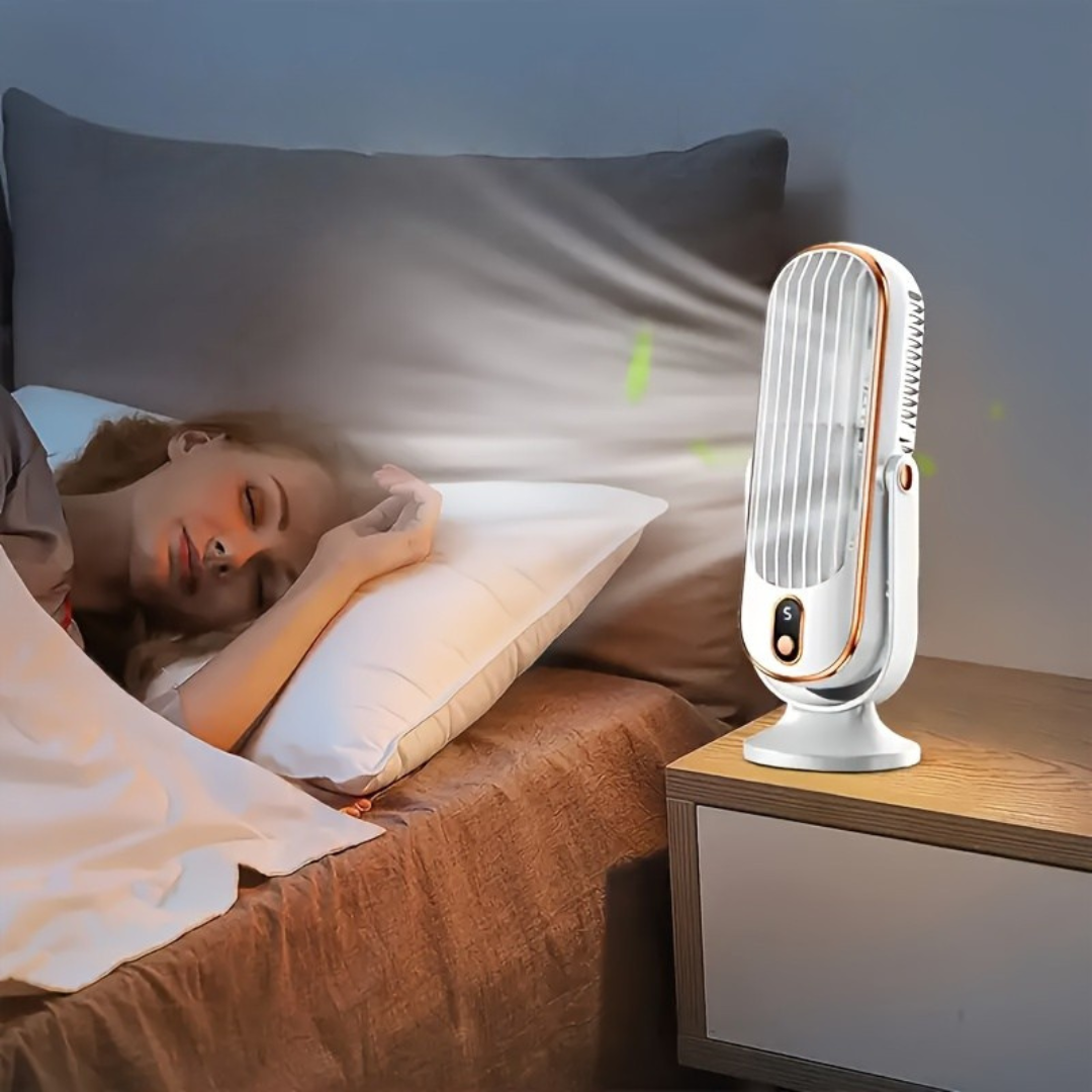 Ventilateur de Refroidissement Premium | Double Moteur, Rotation à 720°, Rechargeable USB & Ultra Silencieux pour un Confort Ultime Partout