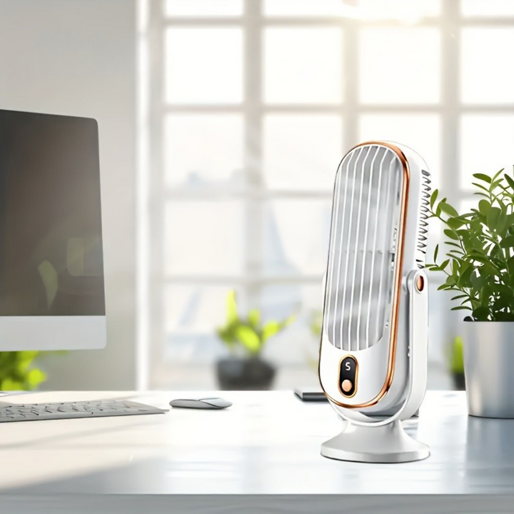 Ventilateur de Refroidissement Premium | Double Moteur, Rotation à 720°, Rechargeable USB & Ultra Silencieux pour un Confort Ultime Partout