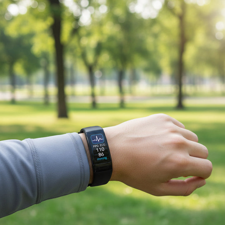 Bracelet Intelligent avec Mesure de la Pression Artérielle, EKG, et Moniteur de Fréquence Cardiaque