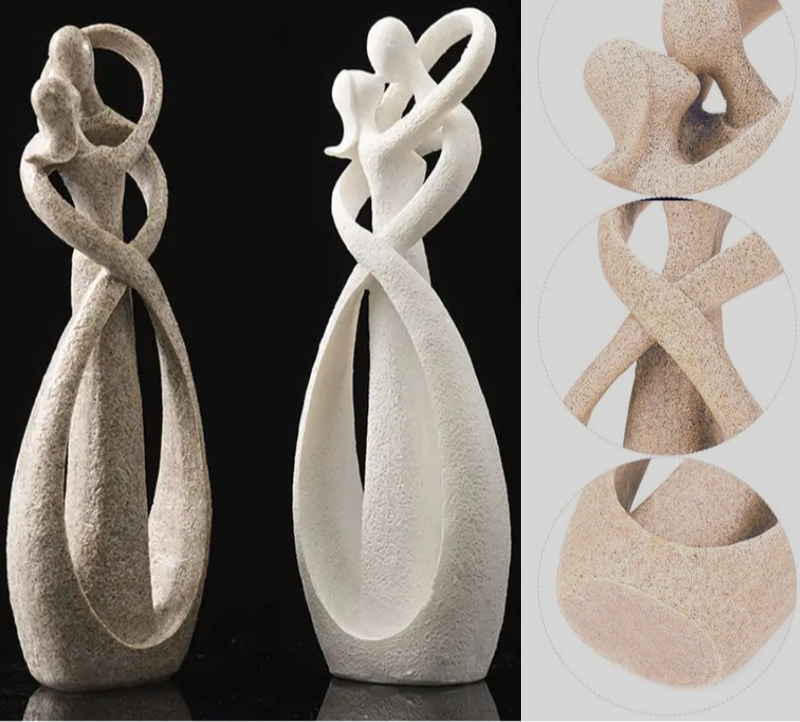Amour Éternel | Figurine Abstraite | Cadeau Unique | Étreinte Éternelle