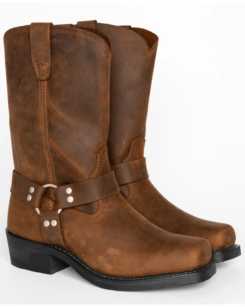 Bottes Durables pour Hommes avec Harnais et Cuir Imperméable