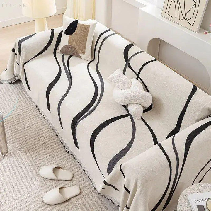 Housse de Canapé Réversible en Chenille et Coton – Douce et Luxueuse