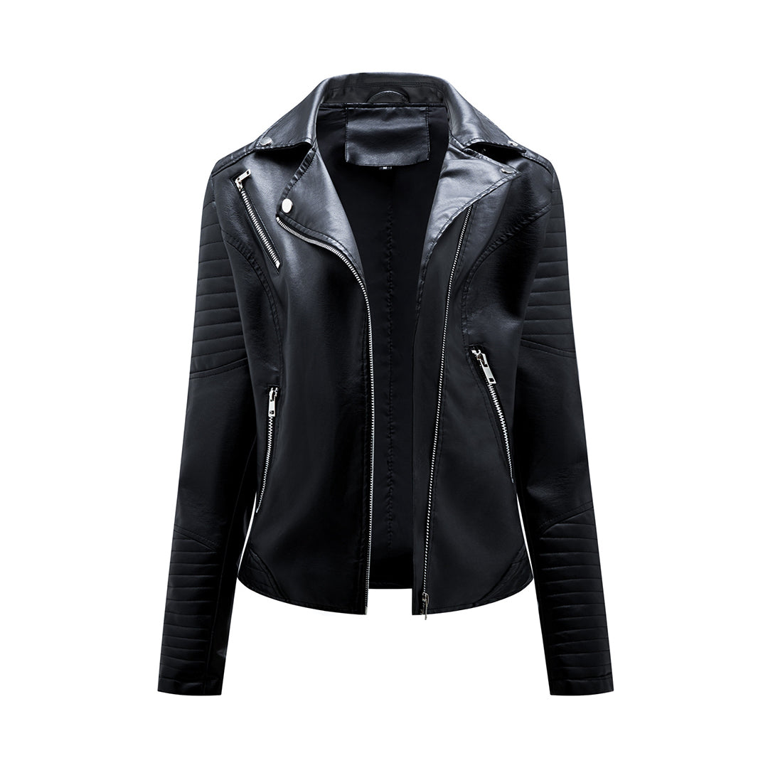 Veste en Cuir Femme à Revers | Courte