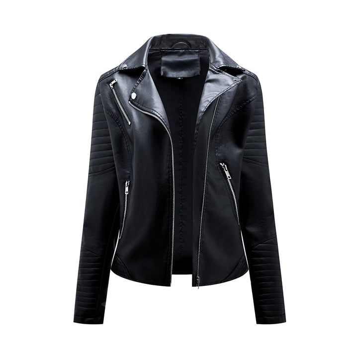 Veste en Cuir Femme à Revers | Courte