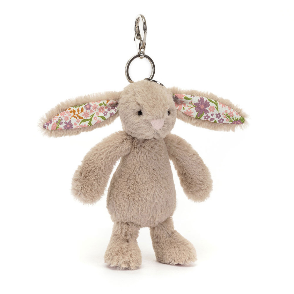 Porte-clés Lapin 'Pétale' Beige Fleur