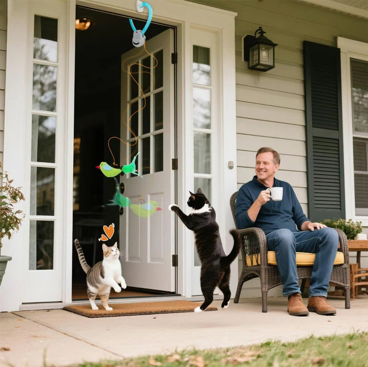 Jouet pour Oiseaux Activé par Mouvement pour Chats d'Intérieur