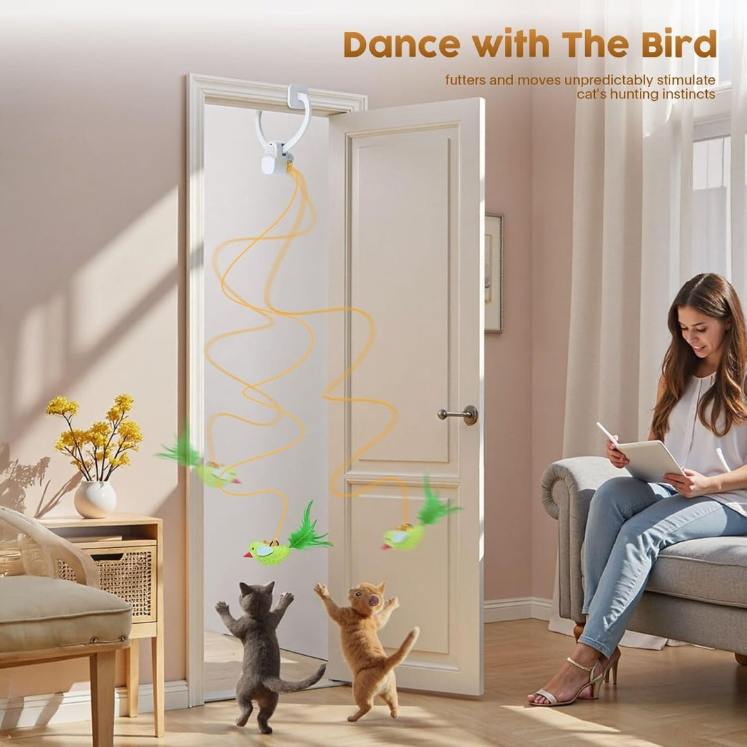 Jouet pour Oiseaux Activé par Mouvement pour Chats d'Intérieur