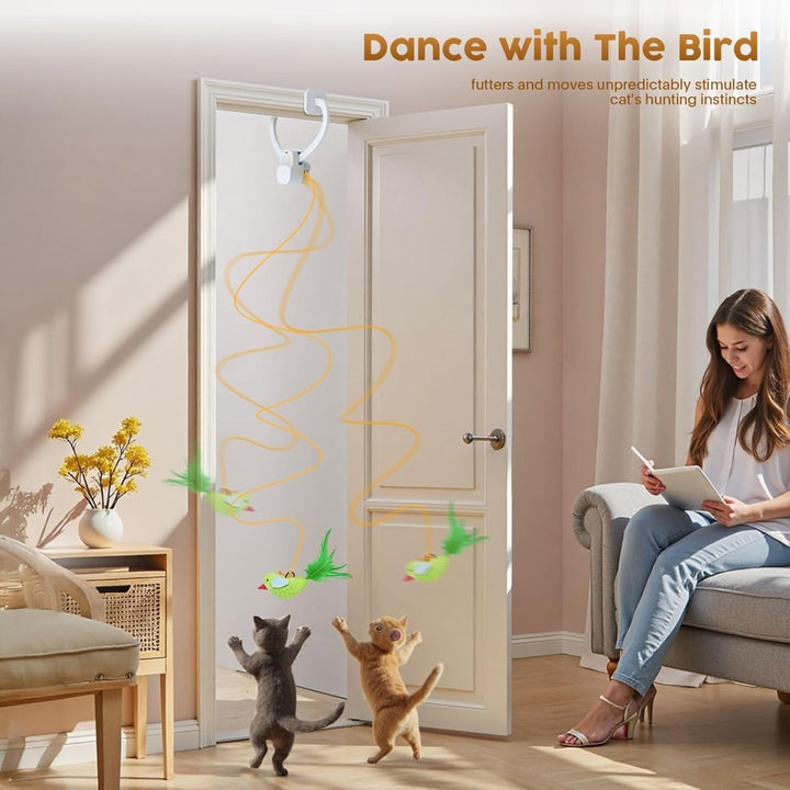 Jouet pour Oiseaux Activé par Mouvement pour Chats d'Intérieur