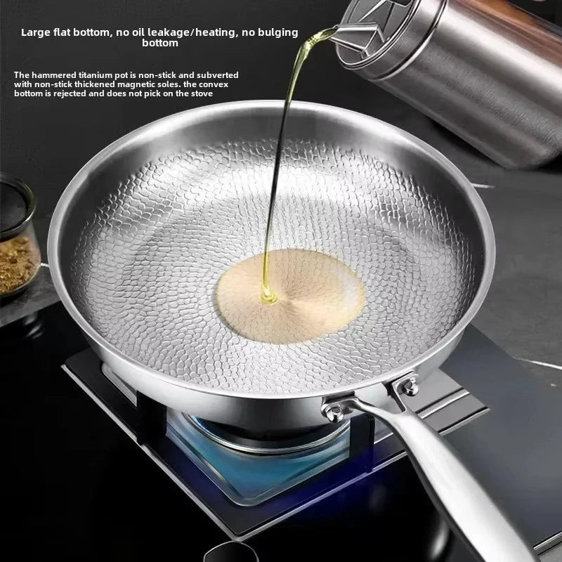 Poêle à Frire en Titane Martelé Antiadhésive pour Plaques à Induction et Cuisines Modernes