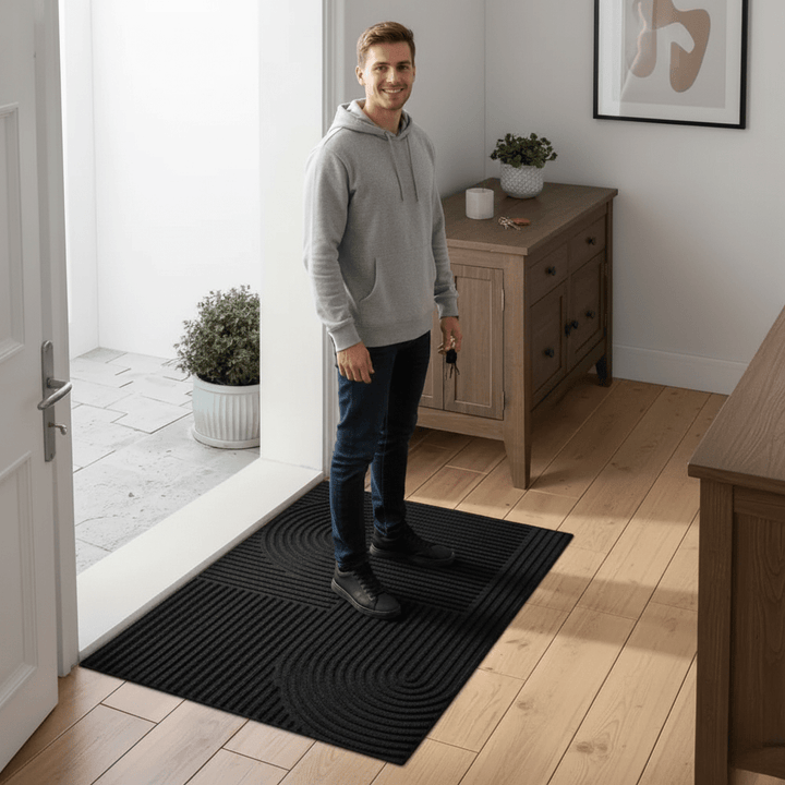 Tapis Absorbant et Lavable avec Motif de Lignes Fluides