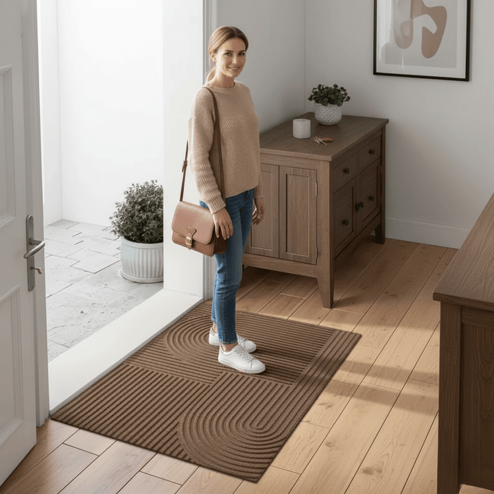 Tapis Absorbant et Lavable avec Motif de Lignes Fluides