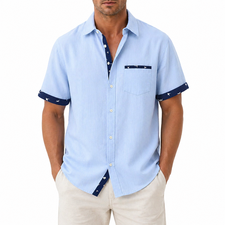 Chemise À Manches Courtes Pour Homme | Avec Patte De Boutonnage