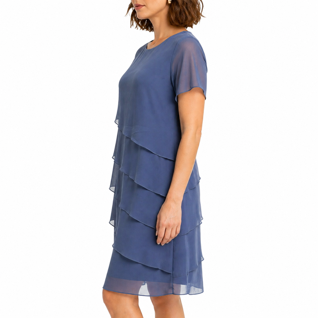 Robe à volants à manches courtes pour femme | Midi