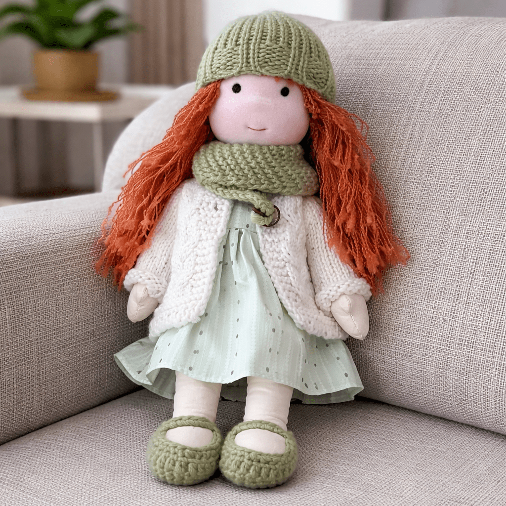 Poupée Waldorf Artisanale Fabriquée en Coton pour un Jeu Créatif
