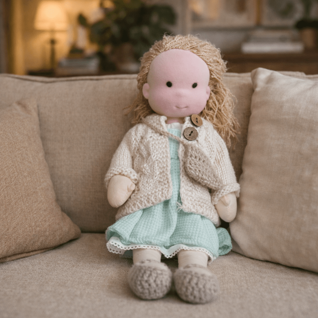 Poupée Waldorf Artisanale Fabriquée en Coton pour un Jeu Créatif