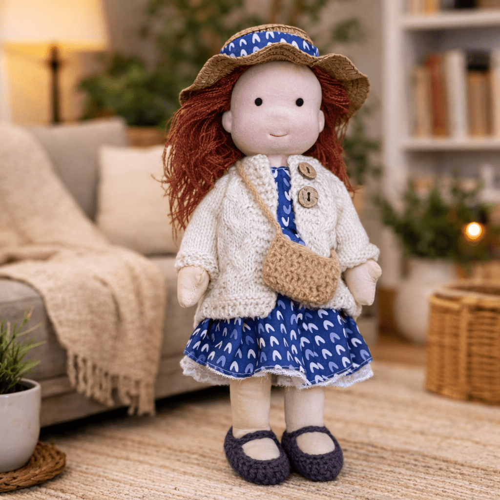 Poupée Waldorf Artisanale Fabriquée en Coton pour un Jeu Créatif