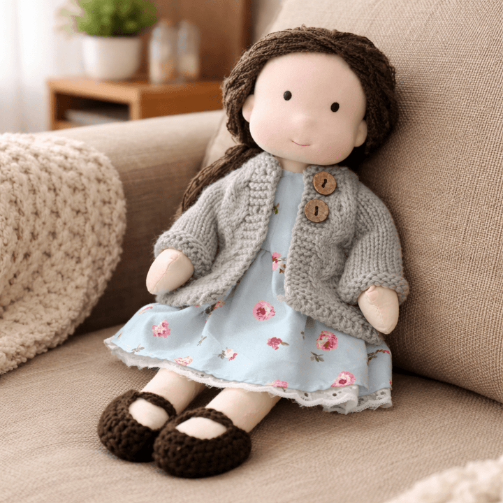 Poupée Waldorf Artisanale Fabriquée en Coton pour un Jeu Créatif