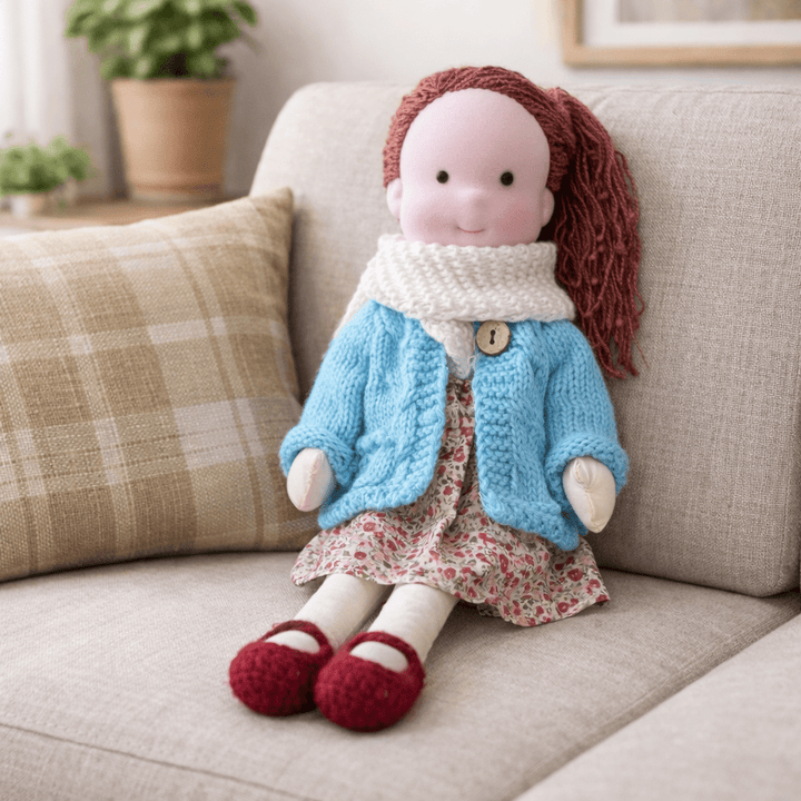 Poupée Waldorf Artisanale Fabriquée en Coton pour un Jeu Créatif