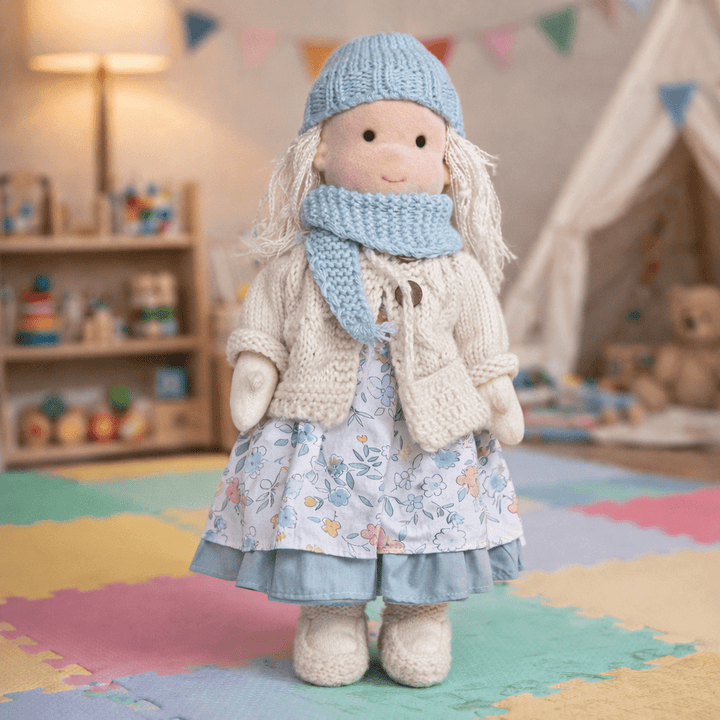 Poupée Waldorf Artisanale Fabriquée en Coton pour un Jeu Créatif