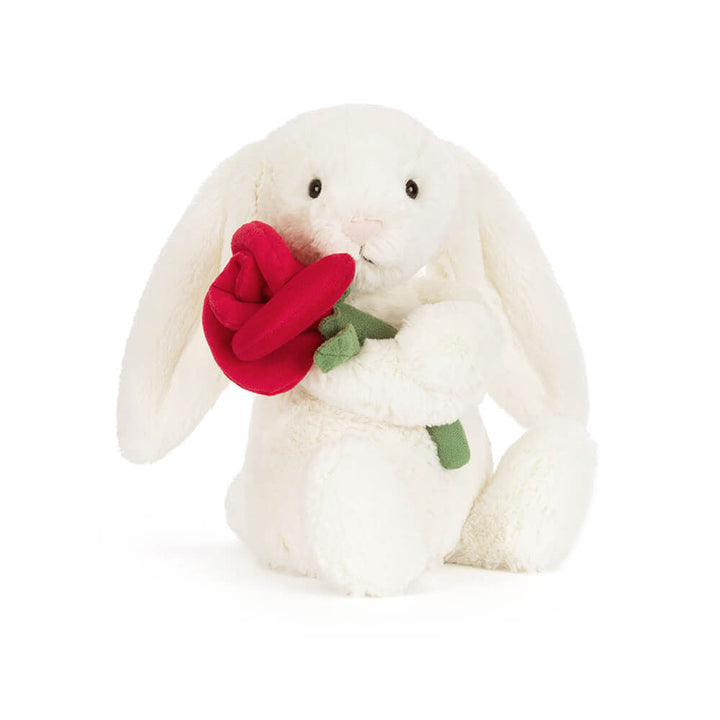 Lapin Crème avec Rose