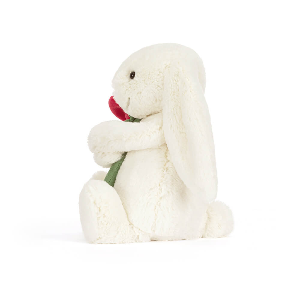Lapin Crème avec Rose