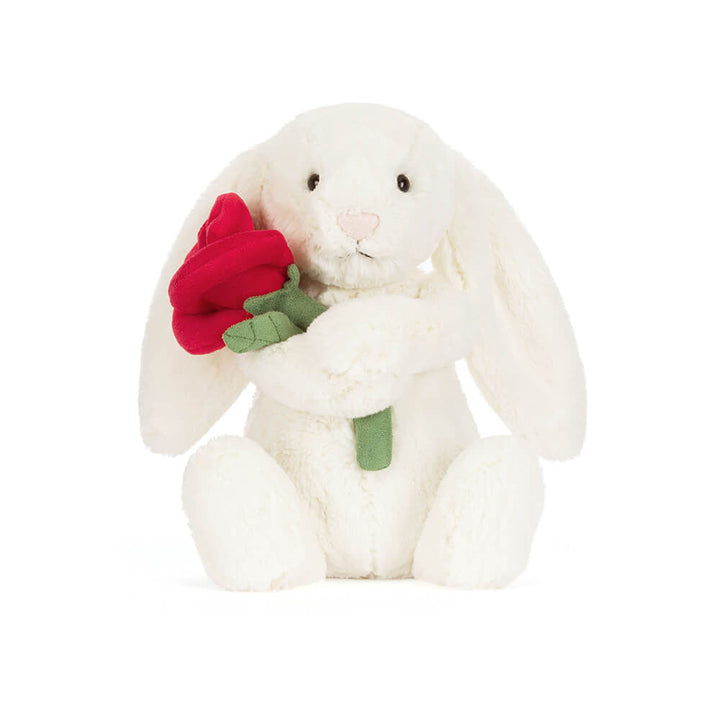 Lapin Crème avec Rose