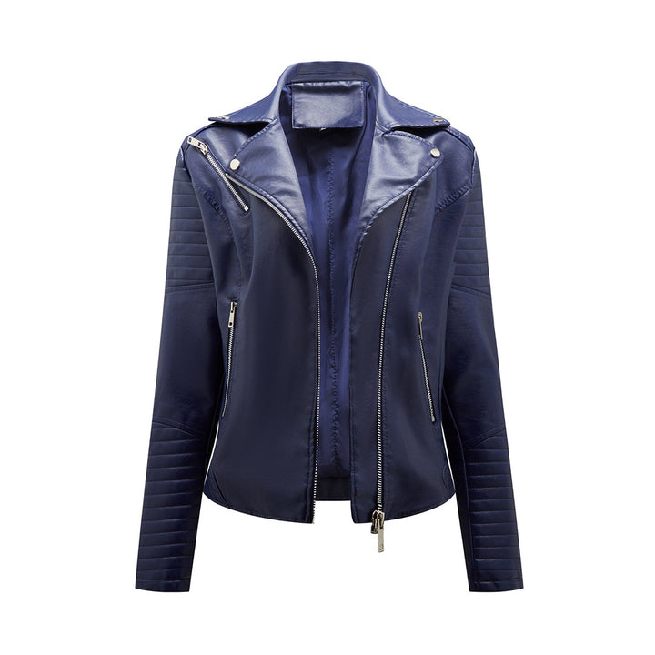 Veste en Cuir Femme à Revers | Courte
