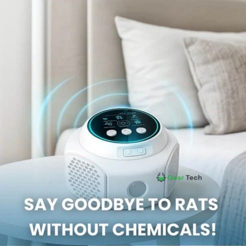 Répulseur Ultrasonique Silencieux pour Rats pour Usage Intérieur et Extérieur - Couvre 3200 Pieds Carrés