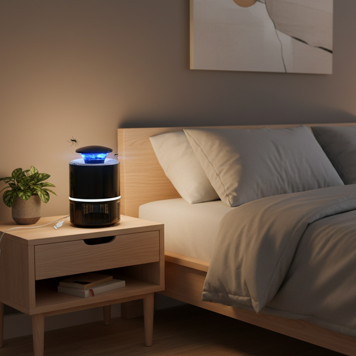 Lampe à moustiques UV silencieuse avec USB et système anti-choc
