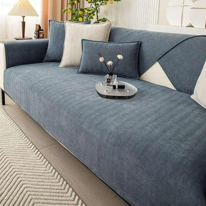 Housse de canapé en L - Protecteur de canapé doux anti-dérapant pour confort et style