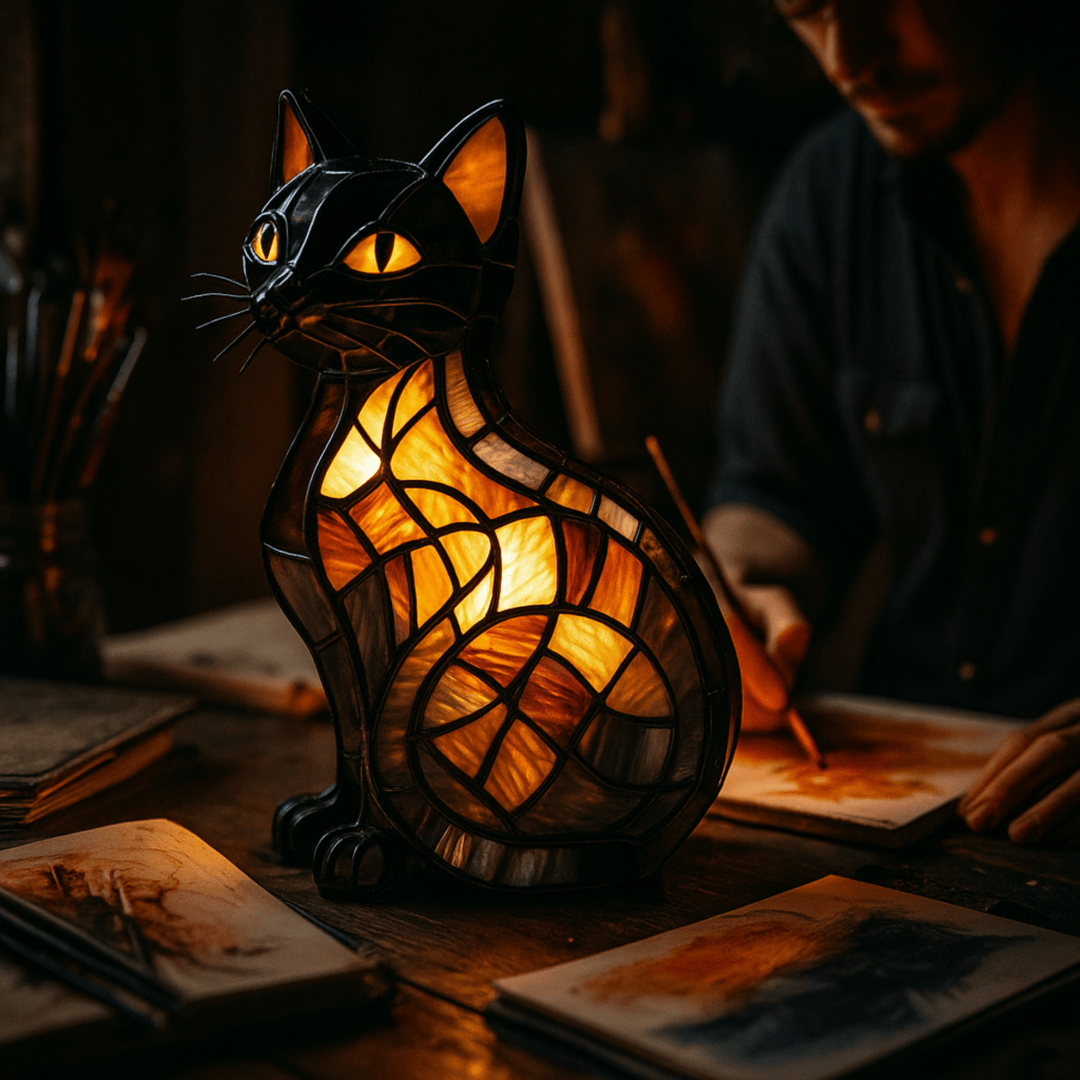 Lampe de Nuit LED Chat Amusante avec Douce Lumière Ambiante