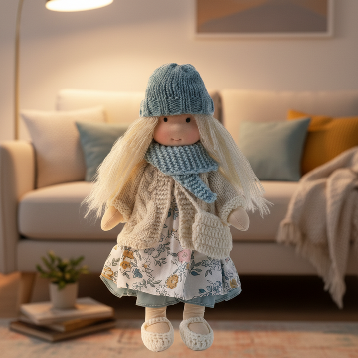 Poupée Waldorf Artisanale Fabriquée en Coton pour un Jeu Créatif