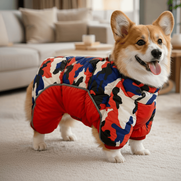 Veste d'Hiver Chaude et Imperméable pour Chiens avec Bandes Réfléchissantes