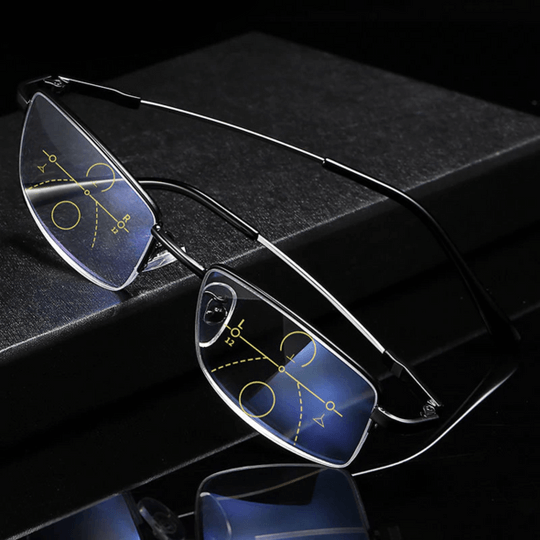 Lunettes Progressives Intelligentes | Ajustement Automatique de la Vision & Filtre de Lumière Bleue