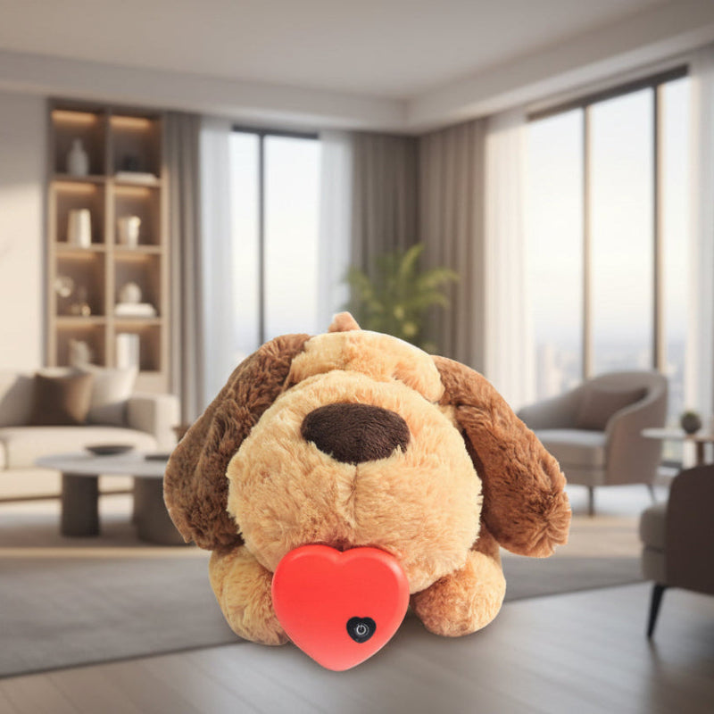 Jouet en Peluche Apaisant avec Battement de Cœur pour Chiots