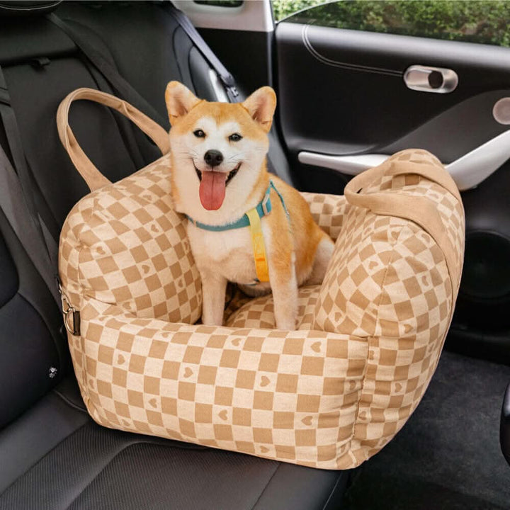 Lit de Siège pour Chien avec Ceinture de Sécurité et Fond Antidérapant pour des Trajets Confortables